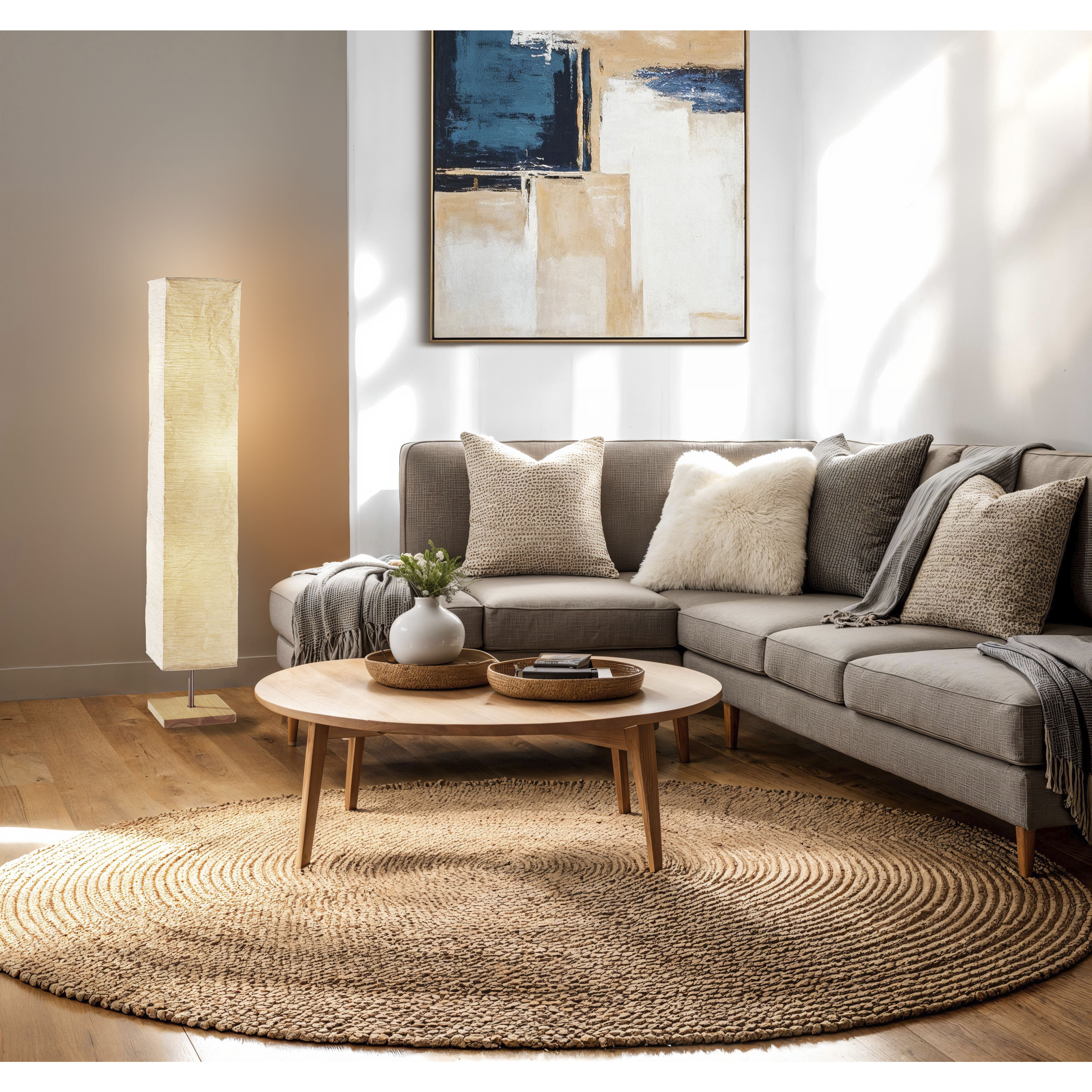 Dune 58 inch 60 watt Natural Floor Lamp Portable Light